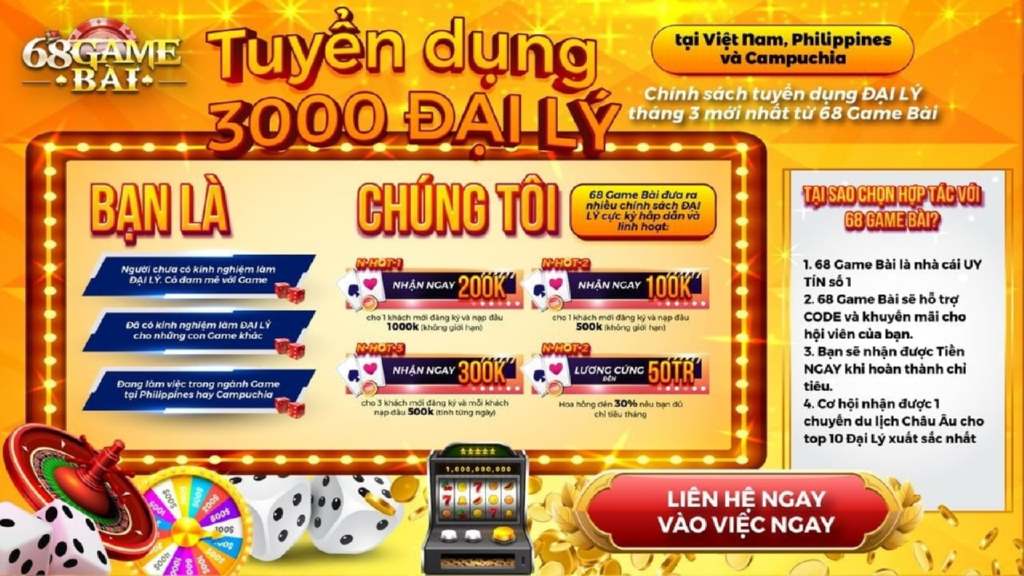 Tiêu chuẩn để làm đại lý 68 game bài