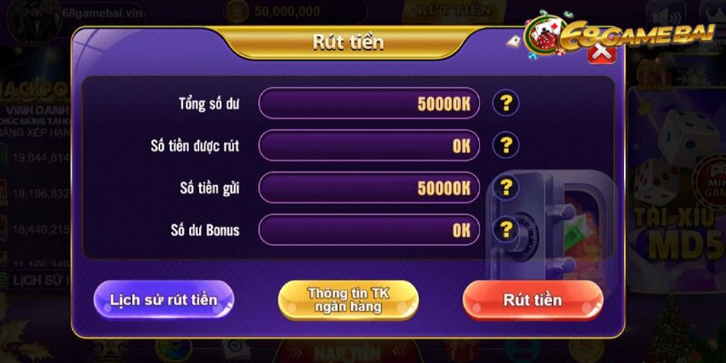 Chi tiết các bước rút tiền từ 68 game bài